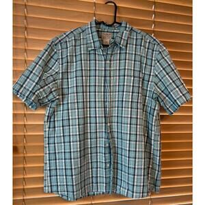 L.L. Bean Plaid Short Sleeve Button Down Shirt Men’s Large